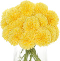 Kimura's Cabin 20Pcs Artificial Mums Flowers Fake Silk Chrysanthemum Balls Flower for Home Decor Easter Table Fall Bouquets Wedding Party DIY Decorations (Yellow)-Ruum Studio Home