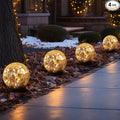 Solar Globe Lights Outdoor Waterproof-Solar Balls-Solar Garden Lights-Orbs for Outside 4 Pack Cracked Glass Ball for Lawn Patio Yard Backyard Decorations-Ruum Studio Home
