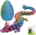 3D Printed 12” Articulated Crystal Dragon Inside 5.1” Egg – Fantasy Collectible, Fidget Toy & Stocking Easter Basket Stuffers for Home & Office Decor (Multicolor).-Ruum Studio Home