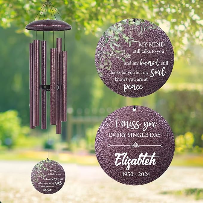 ASTARIN 36" Large Deep Tone Personalized Sympathy Wind Chimes, Memorial Wind Chime for Loss of Mother Father Loved One, Bereavement Gifts Decor Outdoor Patio Garden Graveyard-Ruum Studio Home