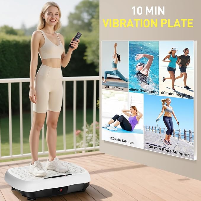 Vibration Plate Exercise Machine, Vibrating Platform for Lymphatic Drainage with 120 Speeds, Upgraded Vibrated Plates for Weight Loss, Full Body Workout Equipment for Fitness at Home-Ruum Studio Home