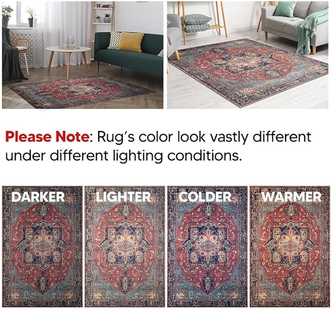 Keen Home Design 2x10 Rug - Machine Washable Runner Rug with Non-Slip Backing, Ideal for Hallway, Entryway, Kitchen, Laundry Room - Vintage, Easy Clean, Durable, Low Pile - (2'6" x 10')-Ruum Studio Home