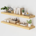 Heimlove 48W x 12D Long Floating Shelf, 12 Inch Deep Floating Shelves for Wall Set of 2, Wood Shelves for Bedroom Living Room Bathroom Kitchen Home Office, Wall Shelves with Heavy Duty Bracket, Oak-Ruum Studio Home