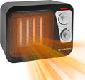 Comfort Zone Space Heaters for Indoor Use, Portable Heater, Fast Heating, Electric Heater, Thermostat, Retro Design, Bedroom Heater with Overheat Protection, Safety Tip-Over Switch 1,500W, Black-Ruum Studio Home