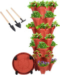 Vertical Planter 7 Tier Stackable Planters Garden Planters Strawberry Herb Flower and Vegetable Planter Indoor Outdoor Gardening Pots with Removable Wheels and Tools-Ruum Studio Home
