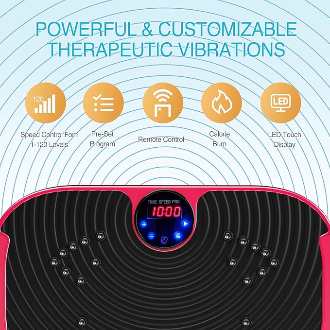AXV Vibration Plate Exercise Machine Whole Body Workout Vibrate Fitness Platform Lymphatic Drainage Machine for Weight Loss Shaping Toning Wellness Home Gyms Workout-Ruum Studio Home