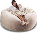 6FT,Oversized Bean Bag Chairs for Adults,Giant beanbag with Filler Included，Fluffy Memory Foam,Soft and Comfy Corduroy Fabric,Gaming Chairs Suitable for Living Room and Bedroom (Apricot, 6 Foot)-Ruum Studio Home