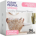 The Clean People Laundry Detergent Sheets - Laundry Soap - Ultra Concentrated, Recyclable Packaging, Stain Fighting - Spring Scent, 96 Pack-Ruum Studio Home