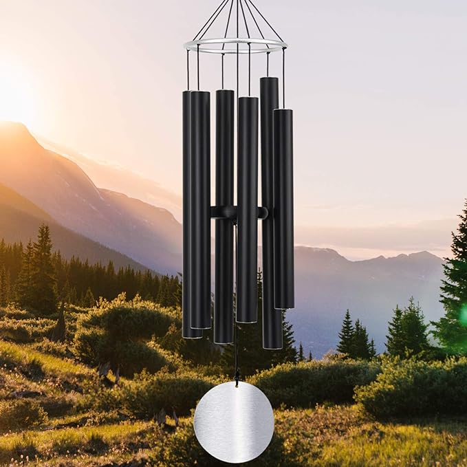 ASTARIN Wind Chimes Outdoor Large Deep Tone,36 Inch Large Chimes for Outside Tuned Relaxing Soothing Low Bass,Memorial Windchimes Sympathy for Mom Dad,Black-Ruum Studio Home