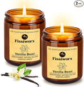 Vanilla Scented Candle Set 2 Pack, Candle for Home Scented, Odor Eliminating, Stress Relief, total15oz, 110 Hours Long Lasting Candles, Soy Candle Gift Set for Women-Ruum Studio Home