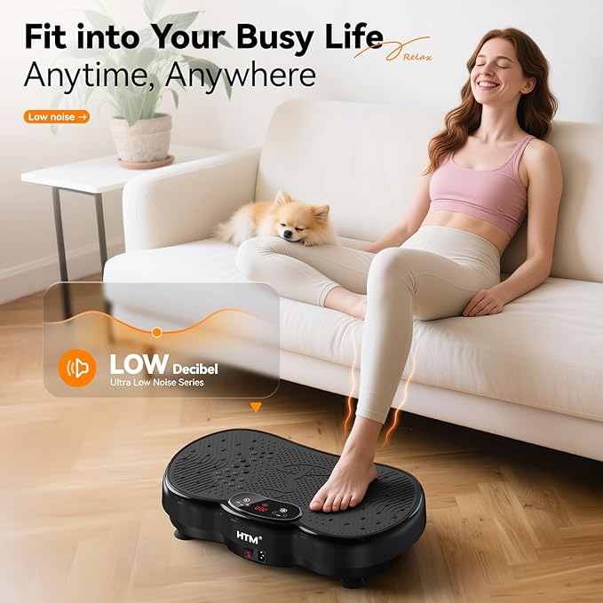 Vibration Plate Exercise Machine - 300 lbs Weight Capacity, 120 Speed Levels, 9 Workout Modes for Home Fitness, Muscle Toning & Weight Loss-Ruum Studio Home