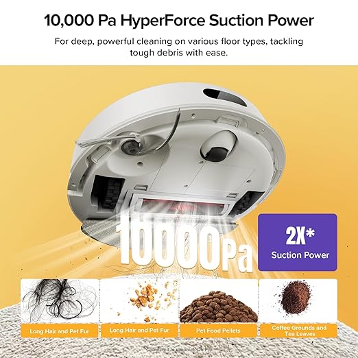 roborock Q7 M5+ Robot Vacuum and Mop, Upgraded from Q5 Max+, 7 Weeks Self-Emptying, 10000Pa Suction, Dual Anti-Tangle System, for Pet Hair & Carpet, PreciSense LiDAR Navigation, App Control, White-Ruum Studio Home