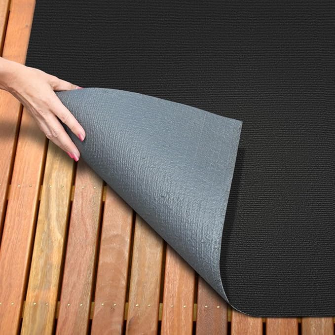 House, Home and More Indoor Outdoor Carpet with Rubber Marine Backing - Black - 6 Feet x 25 Feet - Durable, UV-Resistant - Adds Color and Comfort to Your Deck, Patio or Other Outdoor Rug Space.-Ruum Studio Home