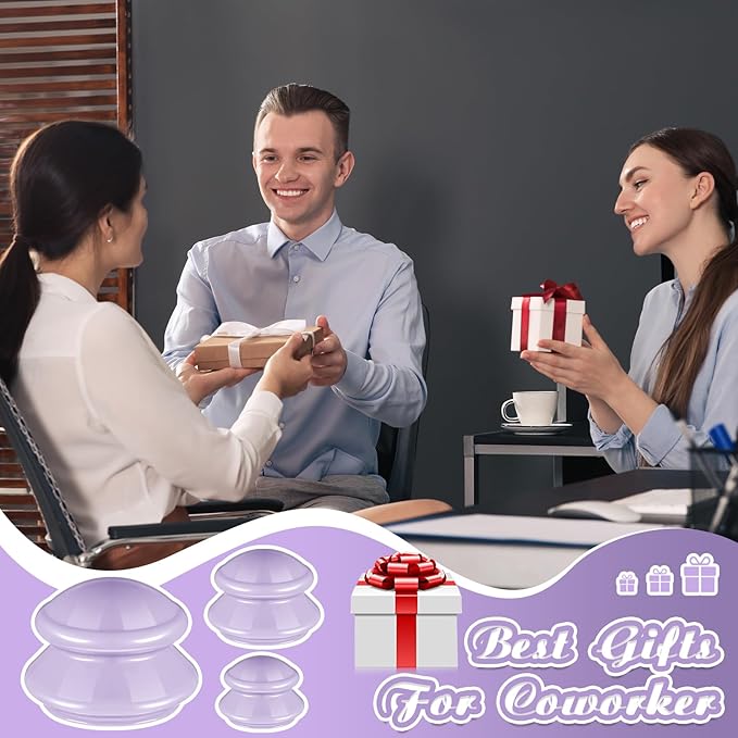 TrelaCo 6 Pcs Cupping Kit for Massage Therapy 3 Sizes Silicone Cupping Set Chinese Massage Therapy for Studio Household Cellulite Joint Pain Muscle Pain(Lavender)-Ruum Studio Home
