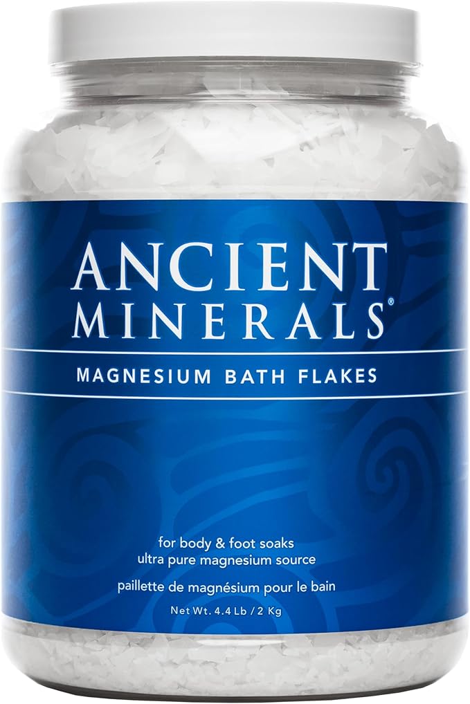 Ancient Minerals Magnesium Bath Flakes - Bathing Alternative to Epsom Salt - Soak in Natural Salts - High-Absorption Efficiency for Relaxation, Wellness & Muscle Relief (4 .4 lb)-Ruum Studio Home