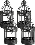 Vela Lanterns Birdcage Decor Candle Holder Lantern Decorative Table Centerpiece Halloween Decorations, Black, Small, Set of 4-Ruum Studio Home
