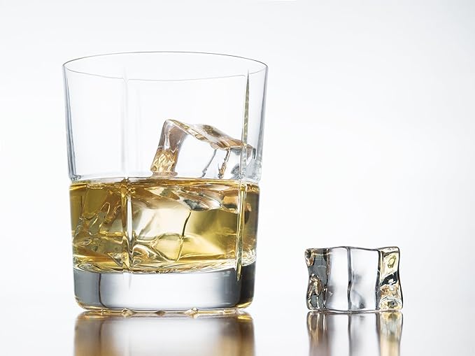 Barski Tumbler Glass - Double Old Fashioned - Set of 6 Glasses - Hand Cut Crystal - Designed DOF tumblers - For Whiskey - Bourbon - Water - Beverage - Drinking Glasses - 9 oz. - Made in Europe-Ruum Studio Home