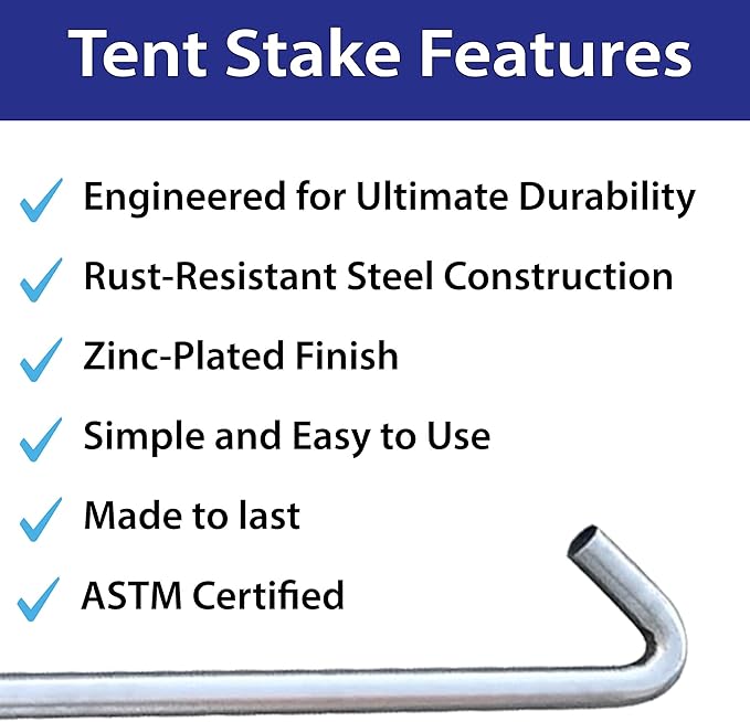 Steel Tent Stakes Heavy Duty Ground Stake, Metal Stakes to Anchor Commercial Inflatables, Outdoor Camping Canopy, Fence, Garden Tent Accessories, 1" Diameter x 18" Length, 4 Pack-Ruum Studio Home