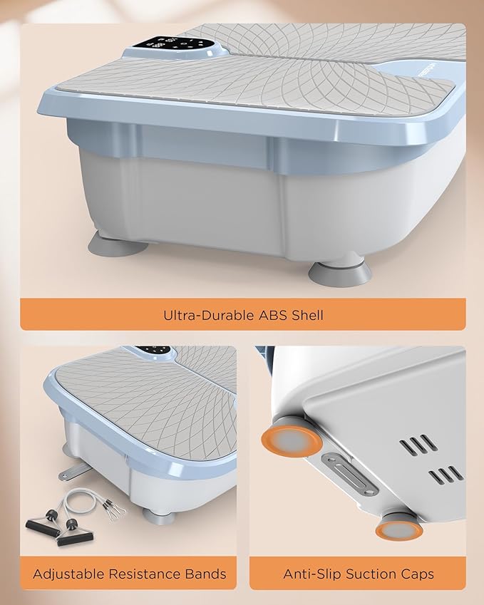 FEIERDUN Vibration Plate Exercise Machine, 400 LBS Capacity Vibration Plate for Lymphatic Drainage, Max Space for Whole-Body Workout & Relaxation at Home-Ruum Studio Home