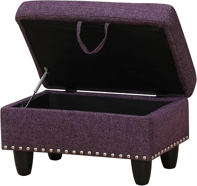 Ottoman Rectangular Storage Ottoman Bench, Footrest Stool Footstool with Lid for Living Room, Bedroom, Entryway, Brown, 28.5"x19.5"x17.5"-Ruum Studio Home