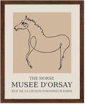 Poster Master Vintage Poster - Retro Minimalist Print - Gift for Artist, Friend - Horse, Line Drawing, Sketch, Abstract - Wall Decor for Living Room, Bedroom, 8x10 Brown Framed-Ruum Studio Home