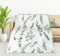 HGOD DESIGNS Watercolor Eucalyptus Flannel Fleece Bed Blanket Throw Blanket Lightweight Cozy Plush Blanket for Bedroom Living Rooms Sofa Couch 40"x50"-Ruum Studio Home