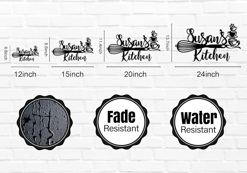 Custom Kitchen Name Sign, Personalized Kitchen Metal Sign, Kitchen Art Wall Decor, Kitchen Signs Wall Decor, Metal Wall Art, Kitchen Decor, Mothers Day Gift, Mom's Kitchen, Gift for Grandma-Ruum Studio Home