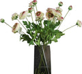 Artificial Silk Flowers Persian Buttercup Bicolor Ranunculus Flower 5 Pcs,Suitable for core Decoration,Wedding Floral Creation,Flower Arrangement DIY Project,Interior Decor（Green）-Ruum Studio Home