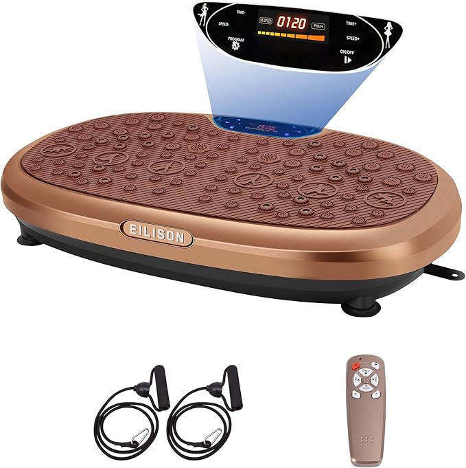 EILISON FitMax 3D XL Vibration Plate Exercise Machine - Whole Body Workout Vibration Platform w/Loop Bands - Lymphatic Drainage Machine for Weight Loss, Shaping, Wellness, Recovery-Ruum Studio Home
