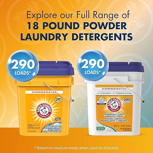 Arm & Hammer powder laundry detergent, crisp clean, 18 lb pail-Ruum Studio Home