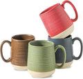 Hasense Coffee Mugs Set of 4, 15 oz Large Porcelain Mugs with Handle for Women Men, Colorful Christmas Coffee Cups for Latte, Tea, Cappuccino, Microwave & Dishwasher Safe-Ruum Studio Home