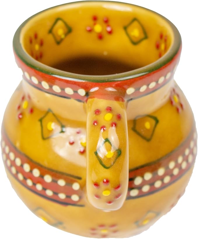 Encantada Handmade Hand-Painted Authentic Mexican Pottery Mugs (2-pack, Gold)-Ruum Studio Home