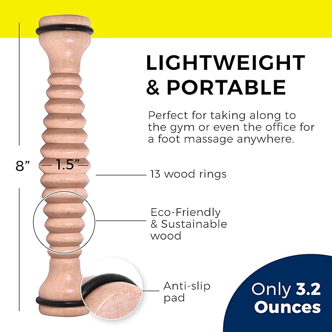 TOFL - Wooden Foot Massager - Natural Acupressure Reflexology Massage Roller for Relaxation and Stress Relief-Ruum Studio Home