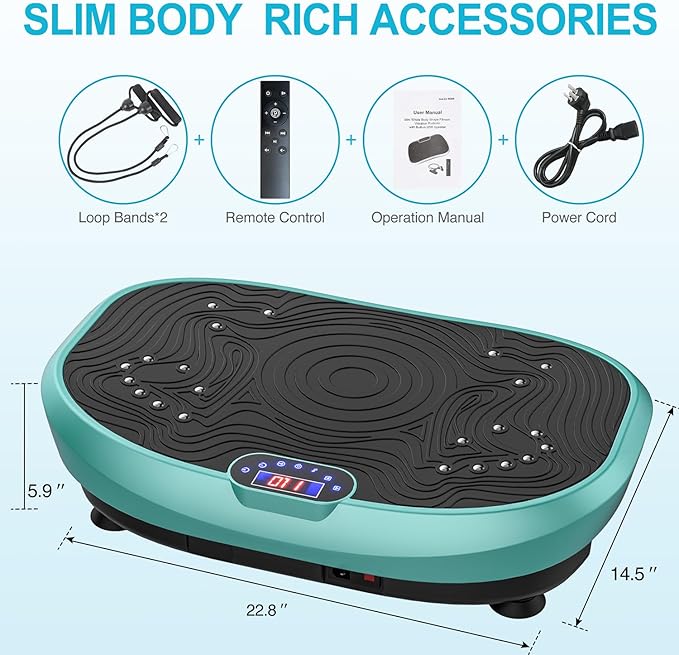 AXV Vibration Plate Exercise Machine Whole Body Workout Power Vibrate Fitness Platform Vibrating Machine Exercise Board for Weight Loss Shaping Toning Wellness Home Gyms Workout-Ruum Studio Home
