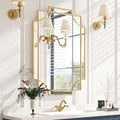Kelly Miller Gold Bathroom Mirror for Wall, 24"x36" Large Decorative Mirror Gold Wall Mirror Vanity Mirror Beveled Wall Decor for Master Bath Half Bath Living Room Bedroom Fireplace Mantle Entryway-Ruum Studio Home