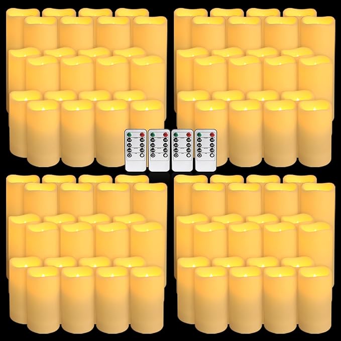 96-Pack LED Flameless Candles with Remote Control - Perfect for Home, Parties, and Special Occasions - Create a Magical Ambiance Effortlessly(Three Sizes)-Ruum Studio Home