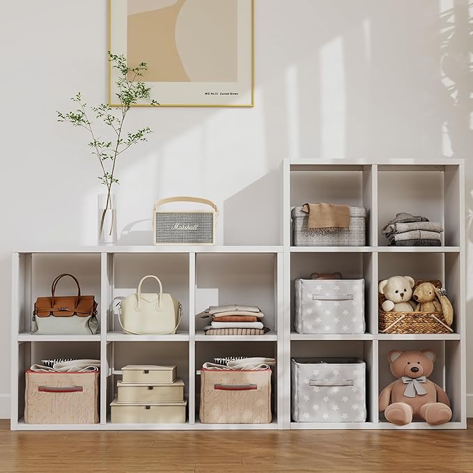 4 Cube Book Shelf - High-Strength Steel Cube Storage Organizer with Open Display Shelves for Living Room-Ruum Studio Home