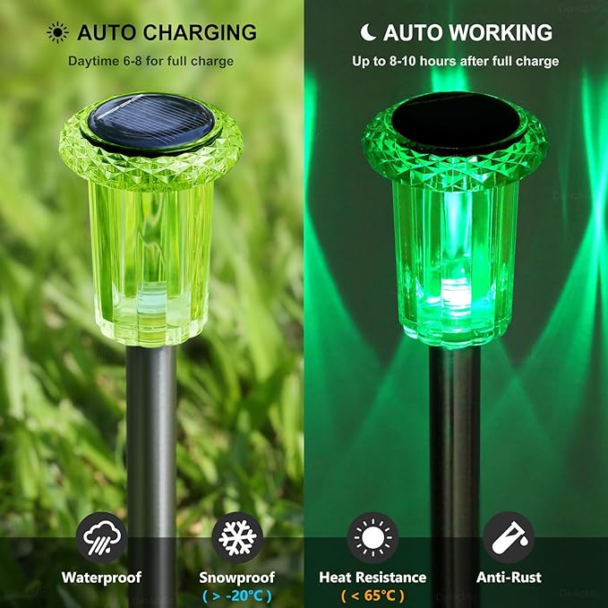 DenicMic Halloween Solar Lights Outdoor 10 Pack Green LED Waterproof Yard Garden Patio Backyard Pathway Walkway Landscape Lawn Outside Halloween Decorations Outdoor-Ruum Studio Home