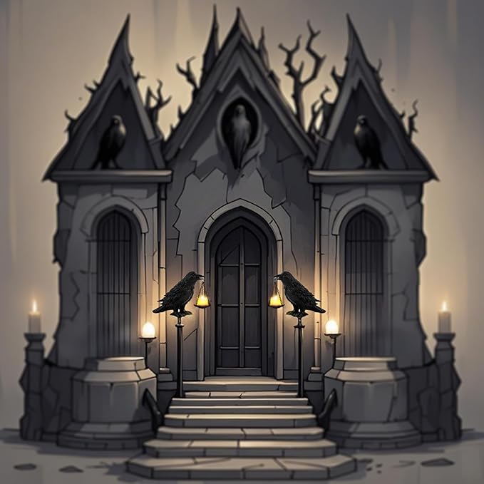 Raven Gothic Home Decor Fake Crow Light Holder Raven Lamp Tealight Candle Holder Resin Raven Statue 2PCS-Ruum Studio Home