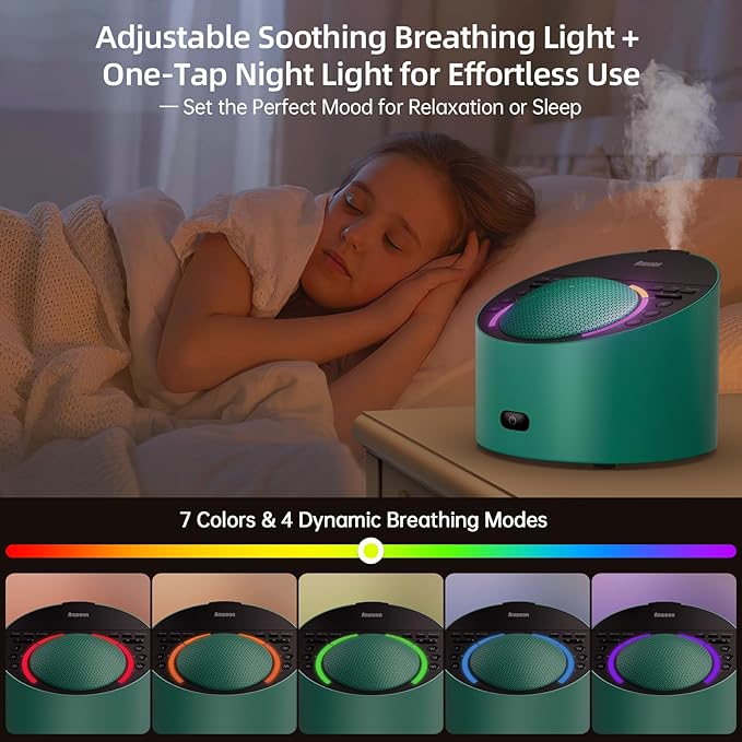 Pro 4-in-1 Sound Machine & Aroma Diffuser Sleep System | Metal Shell with 50+ Natural Soothing Sounds, Schumann Resonance, Night Light (Compatible with All AN-AIO25 Models) - Adults Kids Baby-Ruum Studio Home