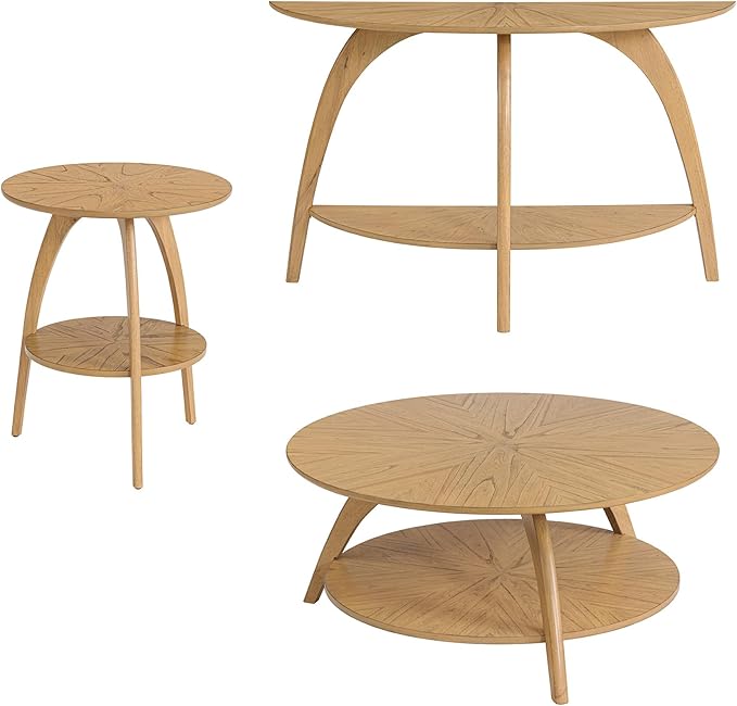Martin Svensson Home LAX 20" Round End/Side Table with Storage, Light Oak-Ruum Studio Home