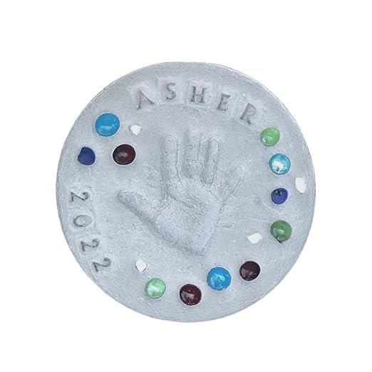 Large DIY Stepping Stone Kit, Handprint Stepping Stone, Mother's Day Gift, Footprint Stepping Stone (10 Inch)-Ruum Studio Home