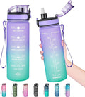 Enerbone Water Bottle, Leakproof BPA & Toxic Free, Motivational Water Bottle with Times to Drink and Straw, Fitness Sports Water Bottle with Strap for Office, Gym, Outdoor Sports-Ruum Studio Home
