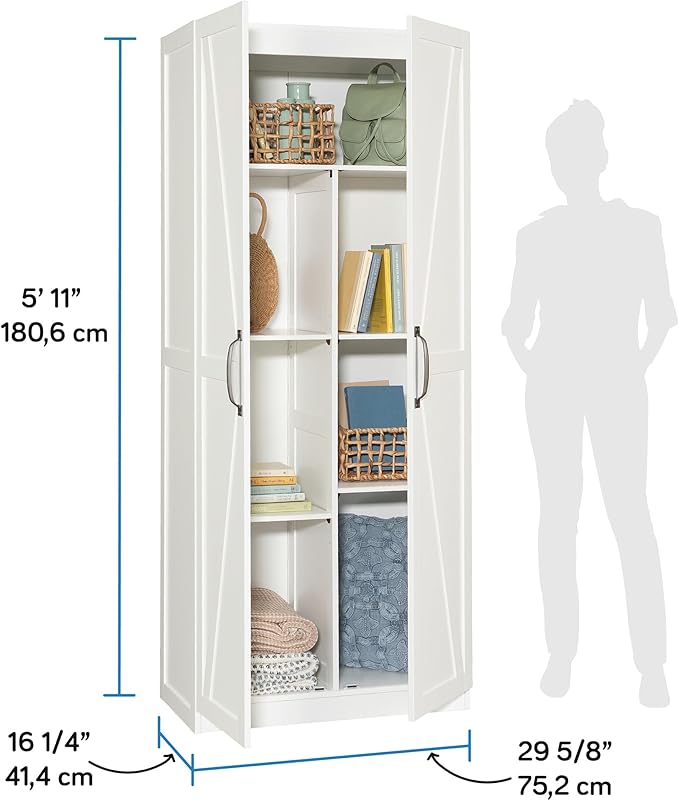 Sauder Miscellaneous Storage Cabinet, White Finish-Ruum Studio Home