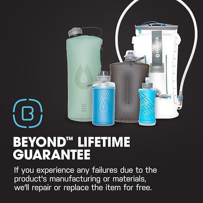 Hydrapak Flux - Collapsible Backpacking Water Bottle (1.5 Liter) - BPA Free, Ultra Light, Spill-Proof Twist Cap - Mammoth Grey