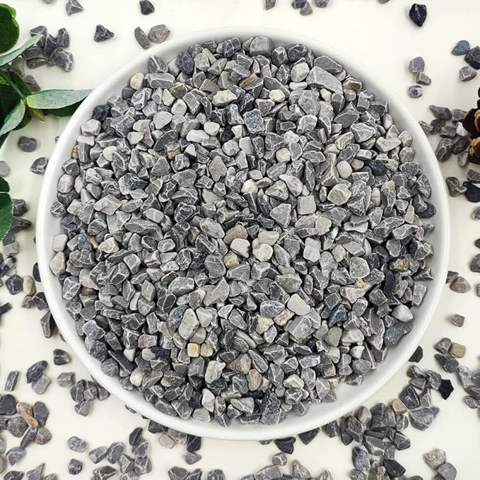 5LB Succulent and Cactus Gravel Pebbles, 1/5 Inch Natural Decorative Polished Stones, River Rocks for Plants, Vases, Aquariums, Terrarium and Outdoor Gardening,Grey-Ruum Studio Home