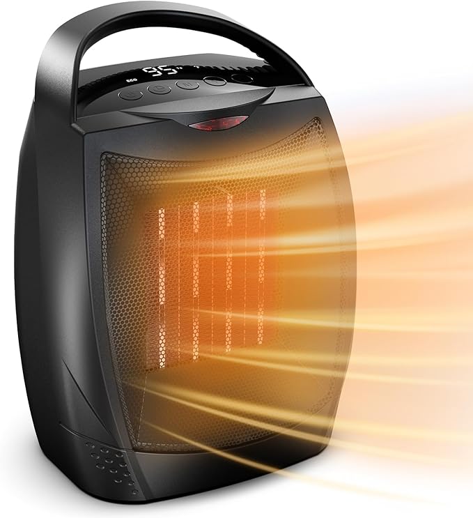 GiveBest Digital Space Heater, 1500W/750W Portable ETL Listed Electric Heater with 4 Modes, 1s heating,Timer, Overheating & Tip-Over Protection, Portable Heater for Indoor use-Ruum Studio Home