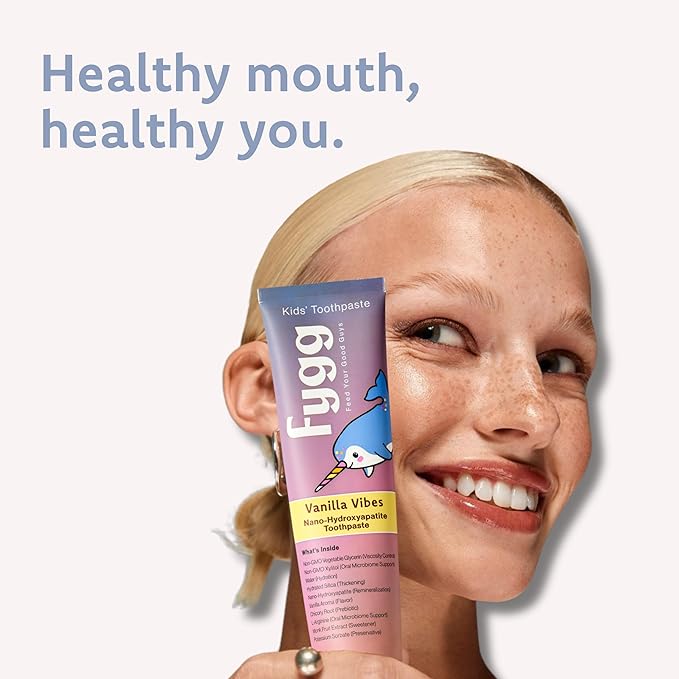 Nano Hydroxyapatite Toothpaste (Vanillia Vibes) | Vanilla Kids Tooth Paste with Prebiotics (4 Oz) | Natural & Fluoride-Free | Proprietary Enamel Remineralizing & Repair | Dentist Formulated-Ruum Studio Home