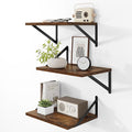 Heimlove Deep Floating Shelves for Wall, 12 Inch Deep Floating Shelves Set of 3, 16W x 12D Wood Wall Shelves, Wide Shelves with Metal Bracket for Living Room, Kitchen, Office, Bedroom - Rustic Brown-Ruum Studio Home