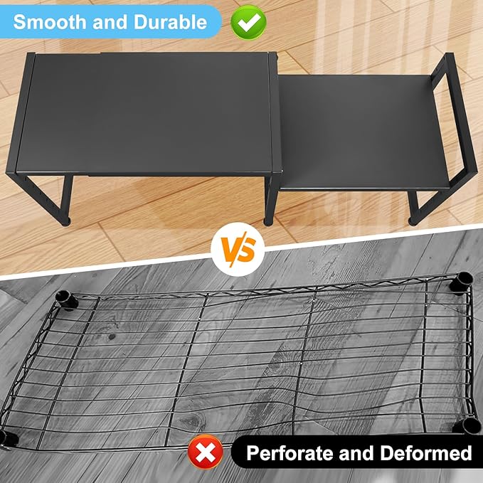 44.3 Inches Expandable Metal Storage Shelves,150LBS Heavy Duty Shelving Units and Storage For Appliance,Adjustable Utility Organization and Storage Shelf Rack For Kitchen Cabinet Closet Garage Pantry-Ruum Studio Home